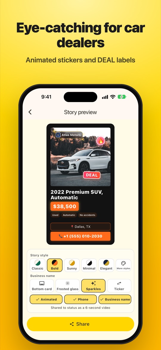 Eye-catching for car dealers